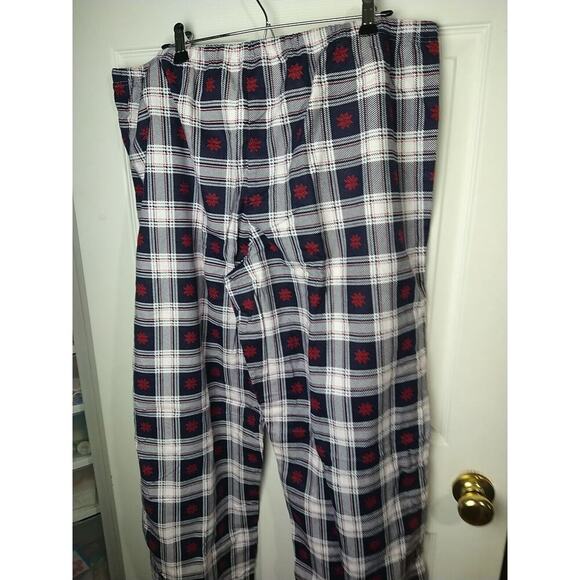 Pajamagram Woman 1X Pants Blue Plaid Red Snowflake Pullon Drawstring Waist... - Picture 9 of 10